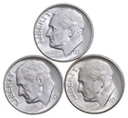 Choice Unc 1951 P+D+S Roosevelt Dime Gem BU Collection Lot Set *0525