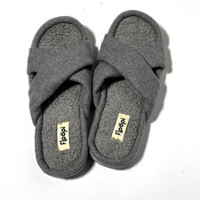 Floopi Gray Slide Slippers Women  s Size M 7-8 Open Toe Comfort Casual House Shoe