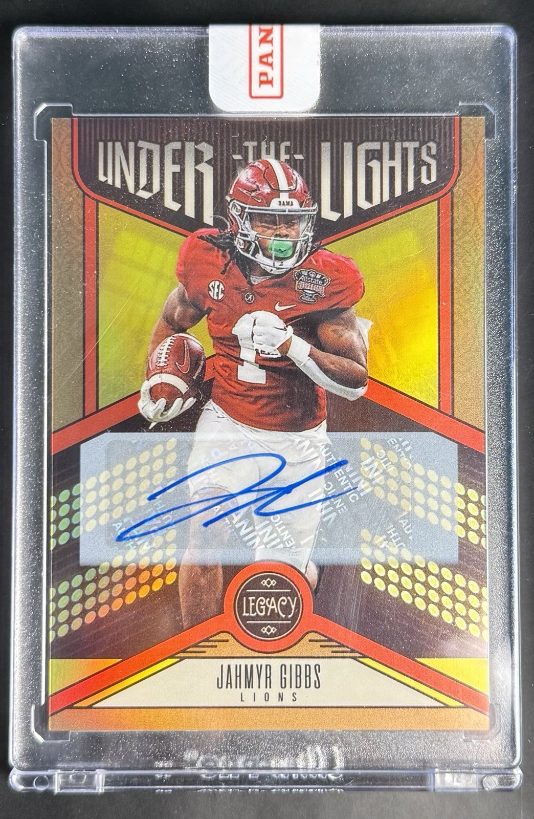 Jahmyr Gibbs Panini Legacy Under the Lights #ULJGI Autograph-Bronze