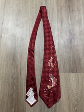 50s VINTAGE Fashion Craft Cravats Argyle Fly Fishing Swing Tie Wide Hand Painted