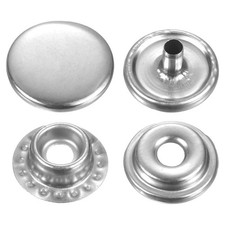 60Set Press-Stud Cap Button 12.5mm Metal Snap Fastener for Clothes DIY, Silver