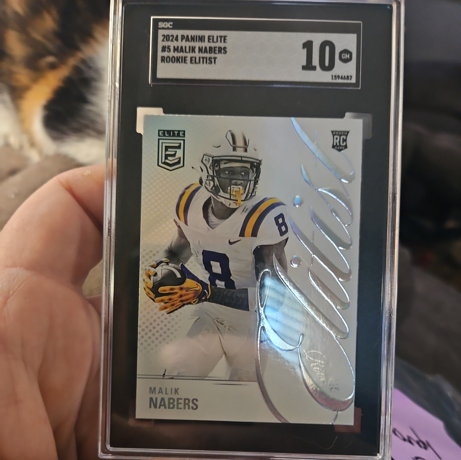 2024 Donruss Elite Malik Nabers ROOKIE Elitist RC sgc 10 GEM #5 LSU NY Giants