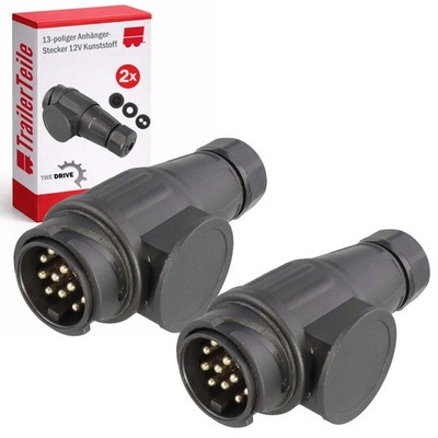 2x KFZ Stecker 13-polig 12V für  Anhänger Anhängerstecker Kunststoff PKW AUTO