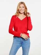 Cashmere V-Neck Sweater at Talbots, NWT 199, color RED POP, have all size