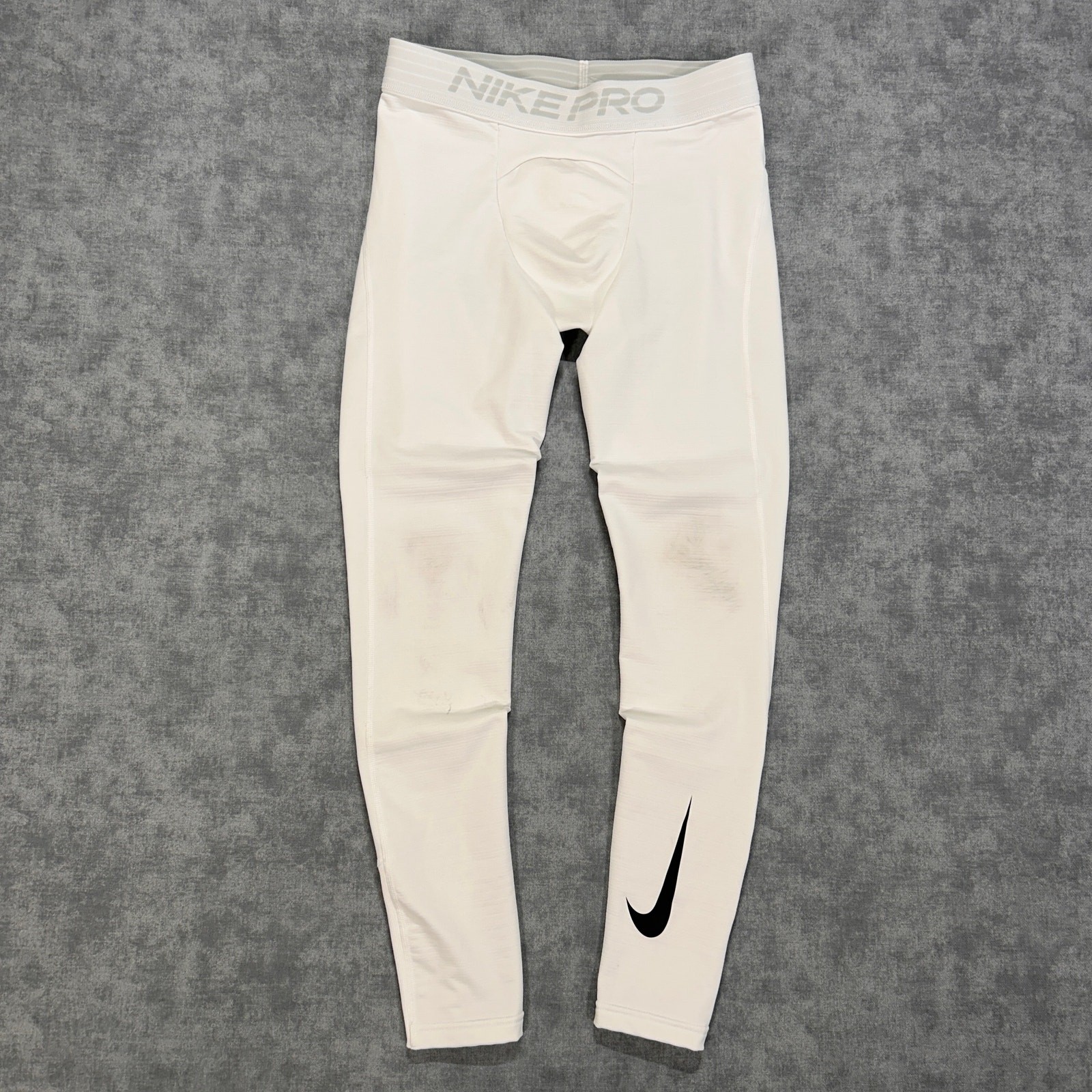 Nike Pro Dri-Fit white athletic compression training tights mens Medium