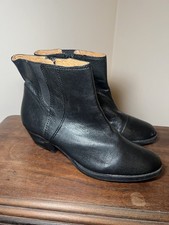 Nine West Womens Vintage America Sloane Black Leather Zip Ankle Boots SZ 8M