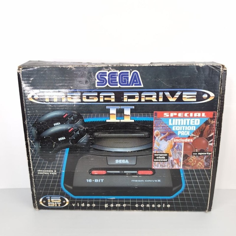 SEGA Mega Drive 2 Console with Manual BOX and 2 Original Controllers - Headed