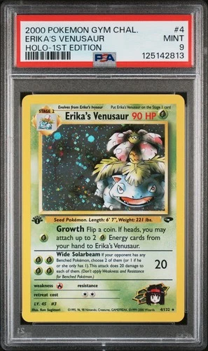 2000 POKEMON GYM CHALLENGE HOLO-1ST ED #4 ERIKA'S VENUSAUR PSA 9