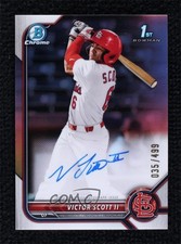2022 Bowman Draft Chrome Pick Refractor 35/499 Victor Scott II #CDA-VS Auto y5m