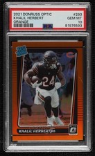 2021 Donruss Optic Rated Rookie Orange Prizm Khalil Herbert PSA 10 GEM MT 4o1