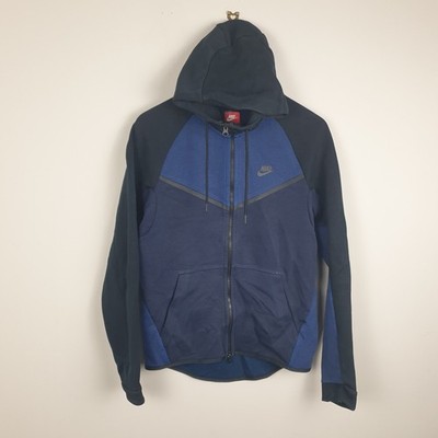 Nike Tech Fleece Hoodie Herren klein blau schwarz durchgehender Reißverschluss Windrunner Streetwear