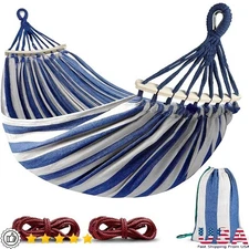 Heavy Duty Camping Hammock Anti-Roll Design Portable Durable Outdoor Relaxation