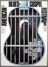 AMERICAN BLUES & GOSPEL FESTIVAL rare vintage Munich 1970 concert poster KIESER