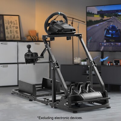 Marada Racing Simulator Cockpit Foldable Adjustable Fits Logitech Thrustmaster
