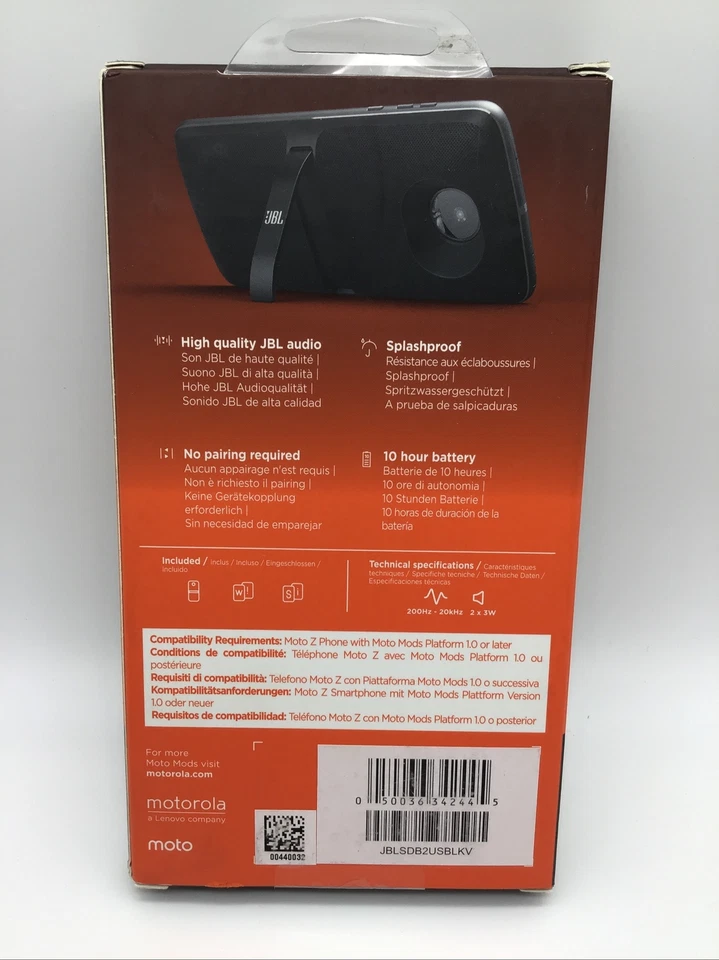 JBL Soundboost 2 Moto Mod Speaker for Moto Z Series Phones - Black - Image 2 of 2