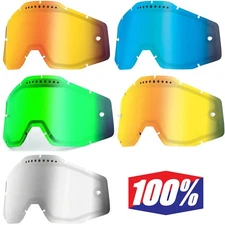 100% PERCENT MOTOCROSS GOGGLE DUAL VENTED MIRROR LENS RACECRAFT ACCURI STRATA