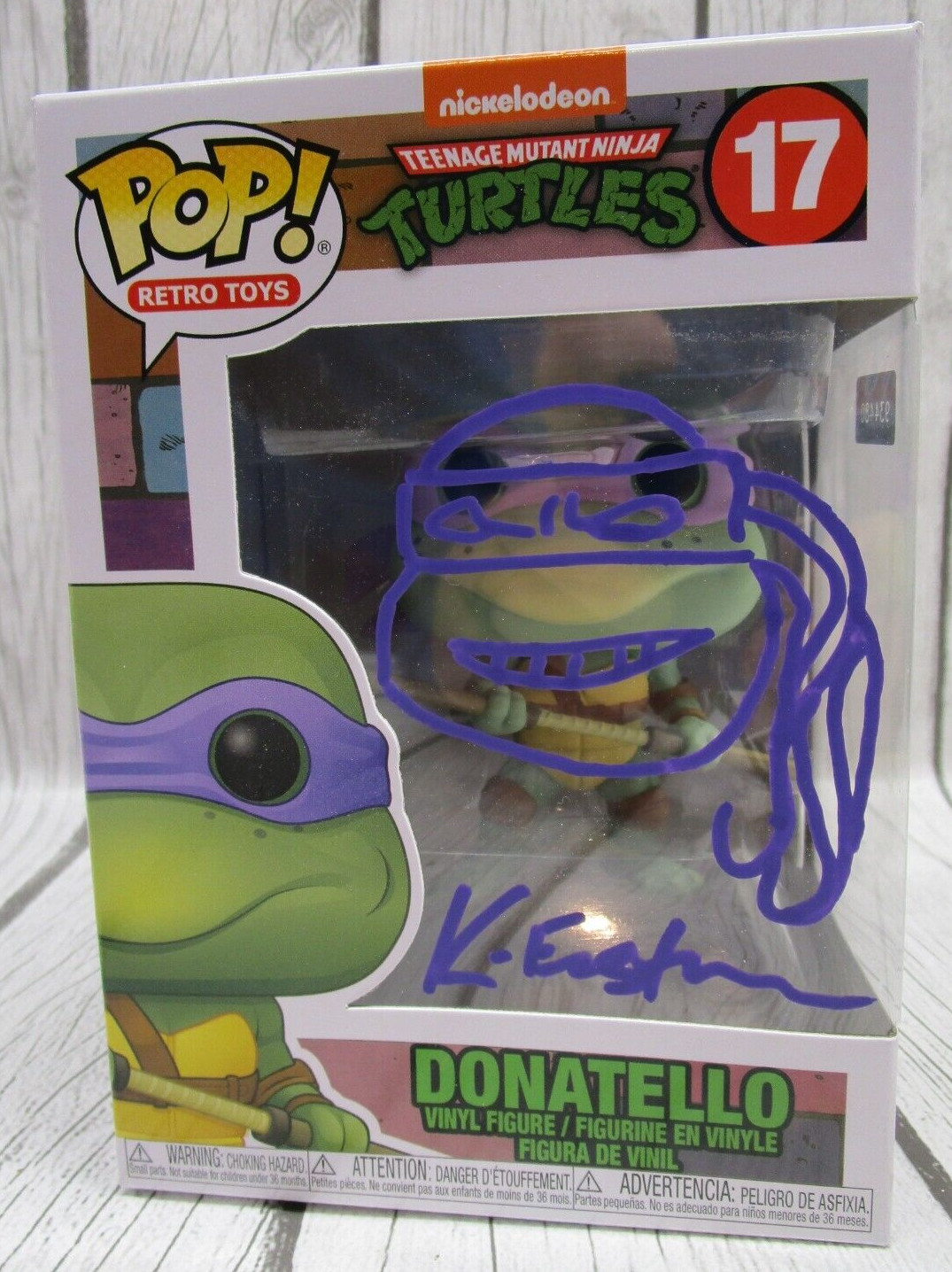 Funko Pop Boceto Firmado Por Kevin Eastman Tmnt Donatello #17 Certificado De Autenticidad Holograma