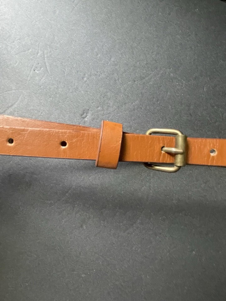 Womens Leather Skinny Belt Brown Tan Casual Dress Adjustable Office eBay