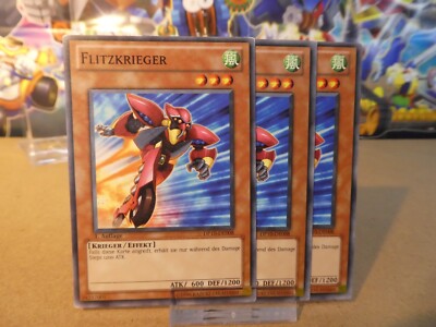 Yugioh Playset 3x Flitzkrieger DP10 DE008/ Near Mint/ Common/ Deutsch/ 1. Auflag