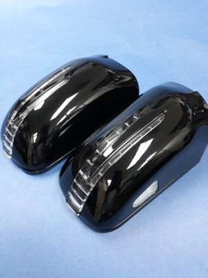 TWO ARROW LED BLACK DOOR MIRROR COVERS FOR 1995-1999 MERCEDES BENZ W210 E-CLASS
