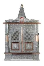 Wooden Aluminum and Copper Oxidized Home Temple Hindu Mandap For Worship Q2
