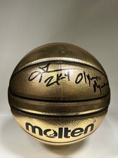 Allen Iverson Signed Molten Gold Trophy Basketball '2K4 Olympic Medalist' PSA