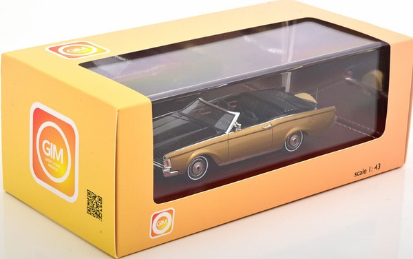 Gim Lincoln Continental Mkiii 1971 Cabriolet Schwarz Gold 1:43 GIM011A-image