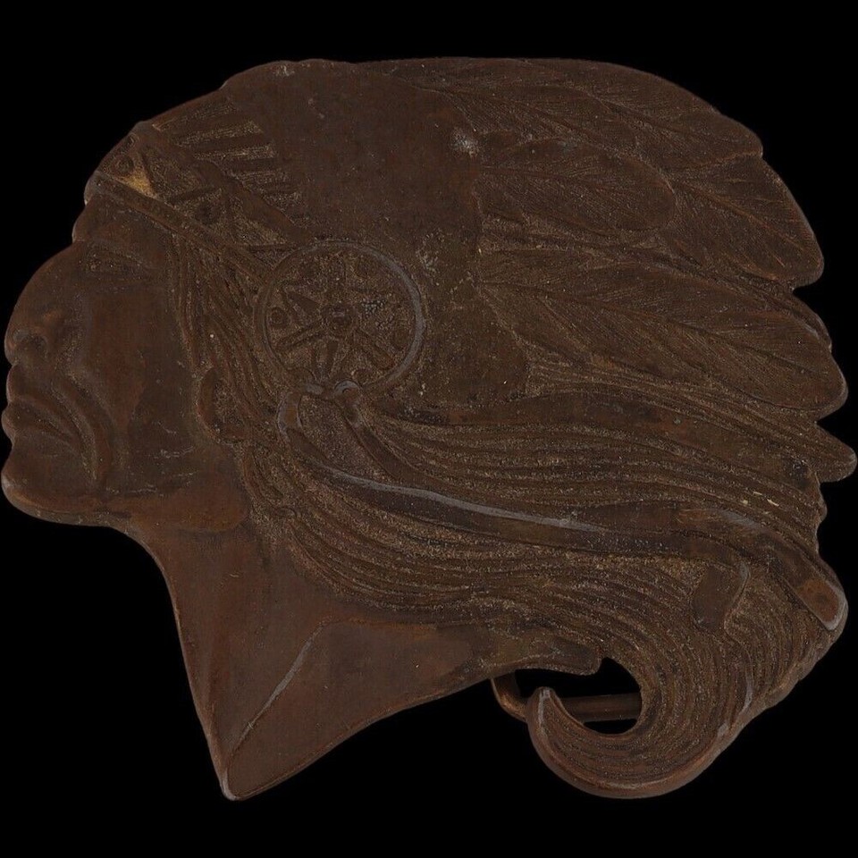 Native American Indian Chief Warrior Biker Hippie 1980s Vintage Belt