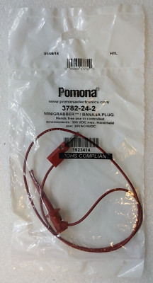 MiniGrabber / Banana Plug Pomona 3782-24-2  RED 300VDC Max Hand-Held 30VAC/60DC