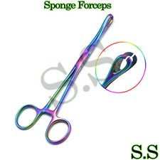 Sponge Forceps 18cm Multi Color Slotted Body Piercing Instruments