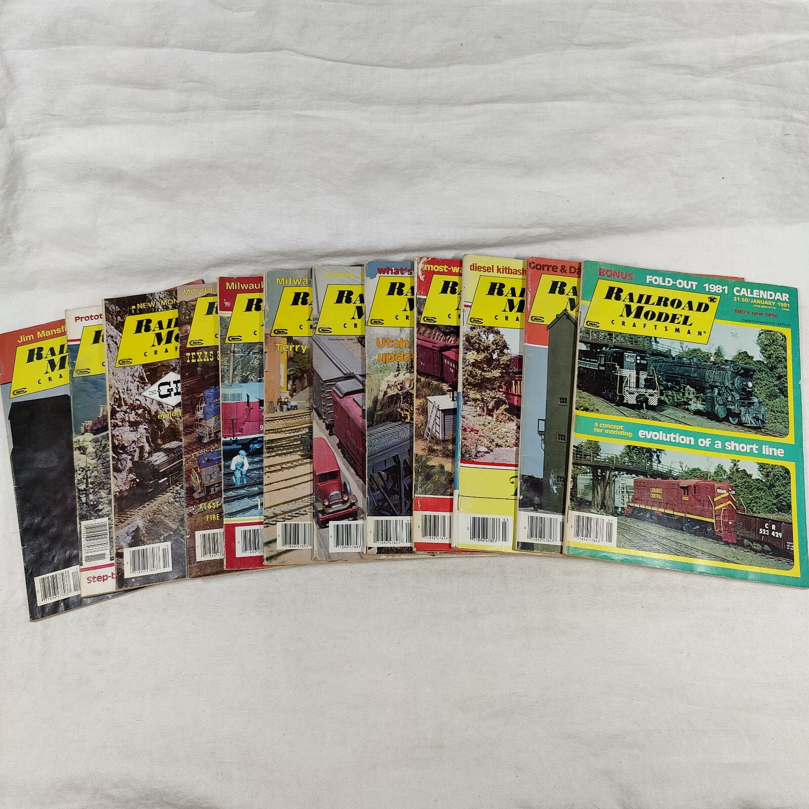 Lot of 12 1981 Railroad Model Craftsman Magazine ~ Complete Year Rare Vintage