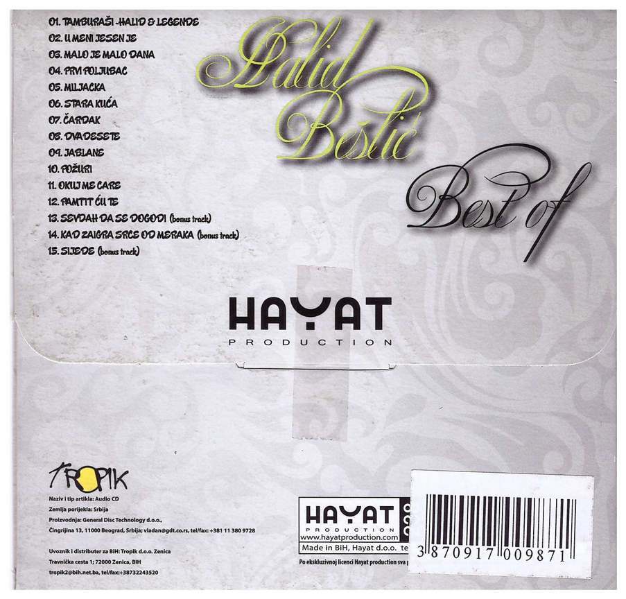 CD HALID BESLIC BEST OF BONUS TRACK KOMPILACIJA