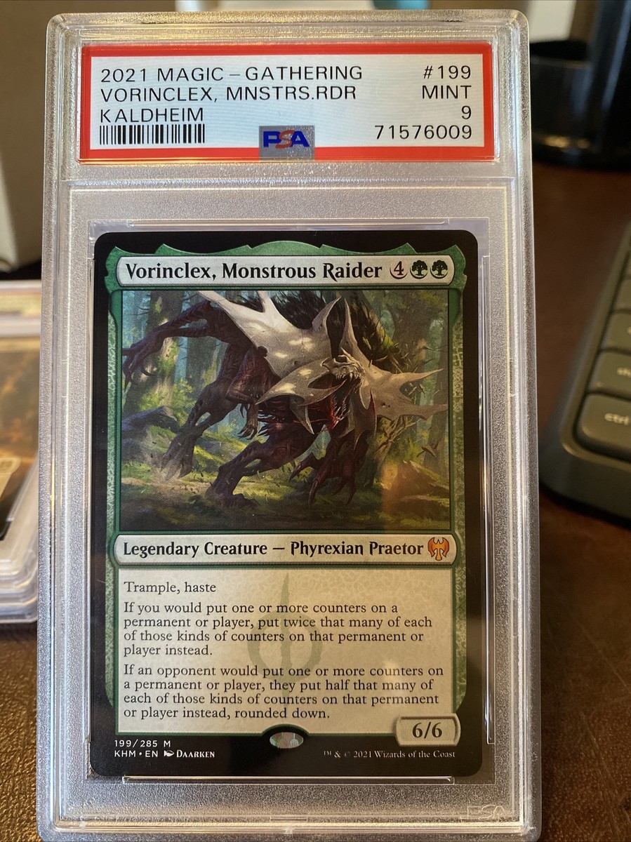 PSA 9 MTG Vorinclex, Monstrous Raider KHM Normal Mythic 199 Mint