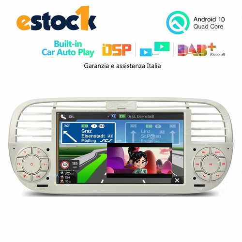 CAR TABLET BIANCO  Fiat 500 autoradio Android 14 4G RAM + 32G ROM wi-fi GPS 7" - Foto 2 di 11