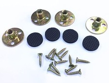 4 Set Furniture Leg Mounting Plates Leg Attachment Plates with Hanger Bolts