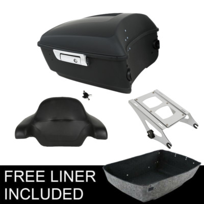 King Pack Trunk Backrest 2 Up Mount Rack Fit For Harley Tour Pak Road King 14-24