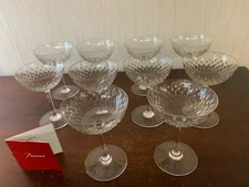 5 Champagne Coupes Model Paris Crystal By BACCARAT / Price Per Unit