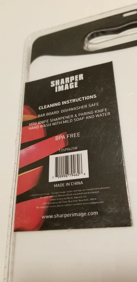 Sharper Image 3-Piece Bar Set PARING KNIFE, PREP CUTTING BOARD, KNIFE SHARPENER - Image 2 of 2