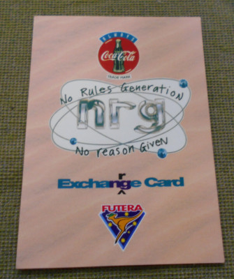 1995  FUTERA  COCA COLA NO RULES GENERATION REDEMPTION CARD - #343 of 500