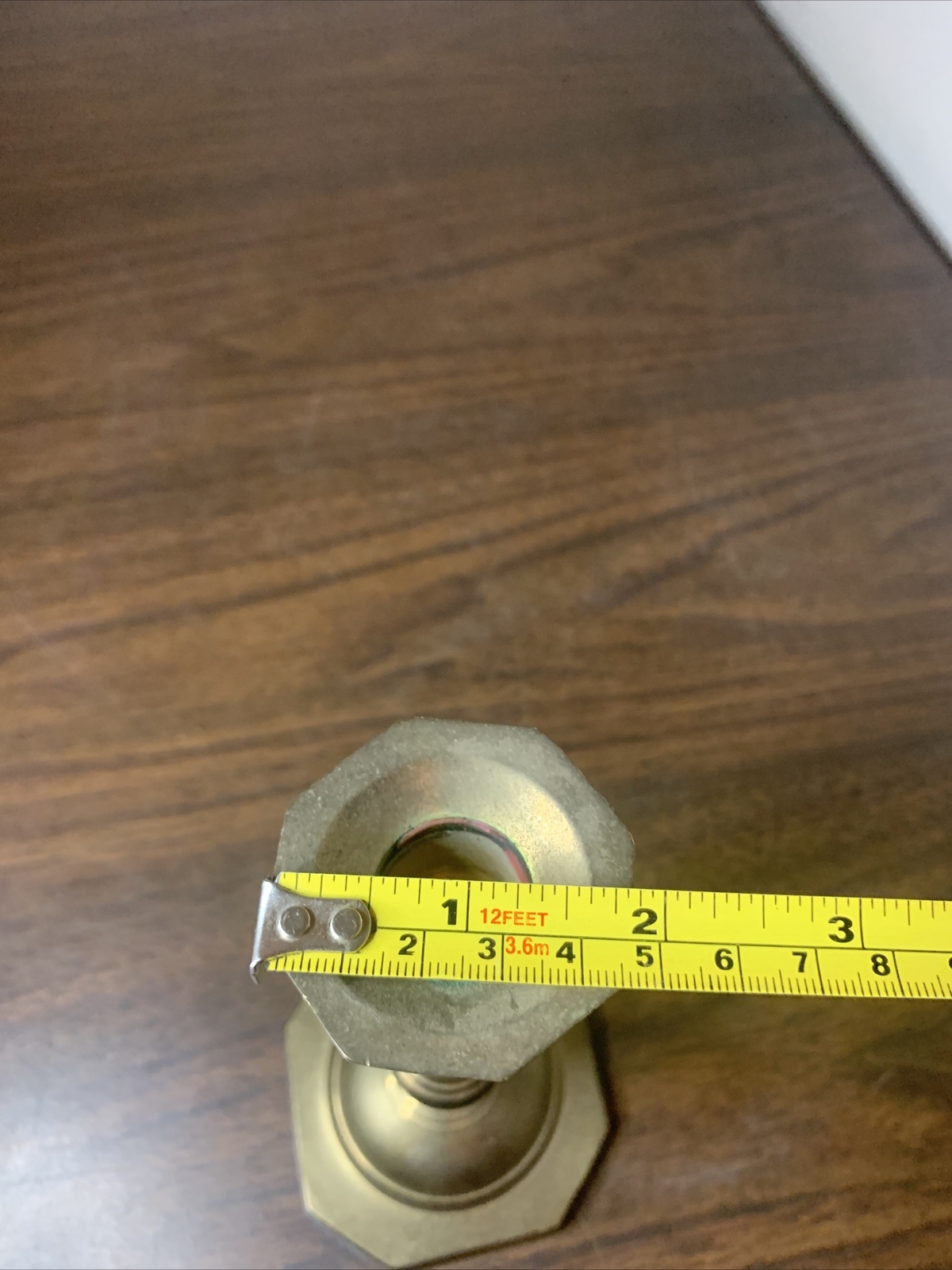 VINTAGE  [ 7 INCH] SOLID  BRASS CANDLE STICK HOLDER ~ 1 Pound