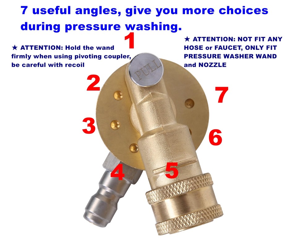 Quick Connecting Pivoting Coupler,270 Degree with 7 Angles Rotation and ...