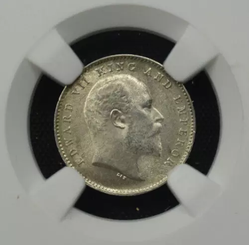 British India 2 Anna 1910 C - Silver - NGC MS64 KM 505