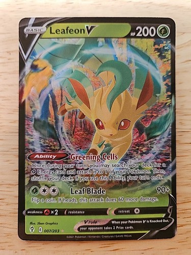 Leafeon V 007/203 Evolving Skies NM Ultra Rare Pokemon Card