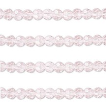 100 Pink Faceted Fire Polished Round Czech Glass Beads 4MM