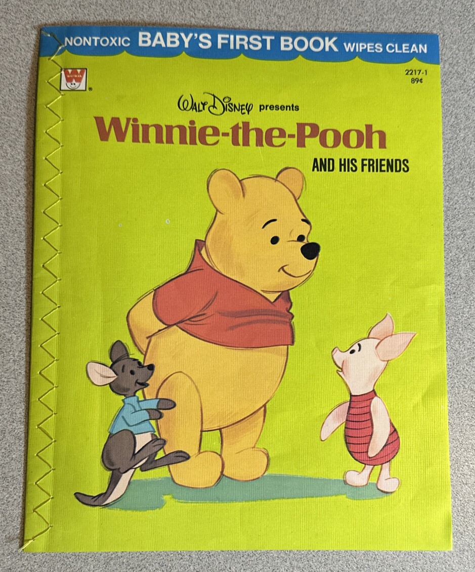 Vintage Winnie-the-Pooh Baby's First Book 1973 Whitman-Wipes Clean