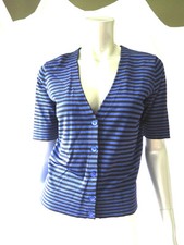 JONES NEW YORK COLLECTION SZ S Violet/Blue Sleek Knit Fabric Cardigan Sweater
