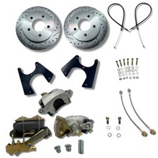 73-87 C10 Rear Disc Brake Kit 5 Lug Drilled & Slotted w/ e-brake & Master PV4
