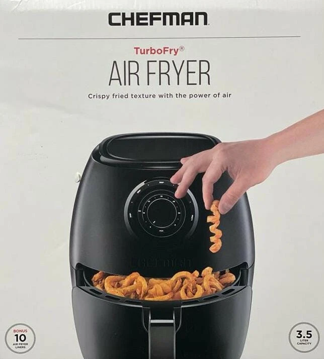 Chefman TurboFry 3.6 Qt. Analog Air Fryer, Dual Dial Control - Black