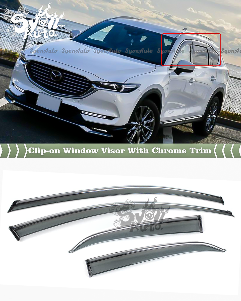 FITS 2017+ MAZDA CX5 CX-5 TINTED CLIP-ON WINDOW VISOR RAIN GUARD W
