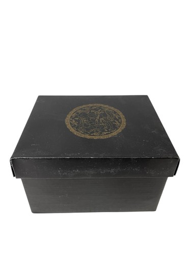 COFANETTO SCATOLA FINE PORCELLANA BIANCA DECORI BLU E ORO CM 17X14 H10 REGALO - Imagen 4 de 4